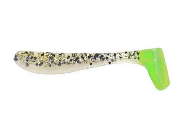 Bass Assassin 2-Inch Salt & Pepper Silver Phantom-Chartreuse Tail Swim Bait Assassin