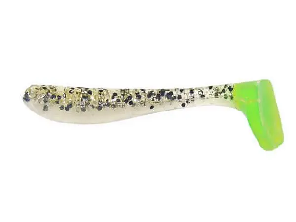 Bass Assassin 2-Inch Salt & Pepper Silver Phantom-Chartreuse Tail Swim Bait Assassin