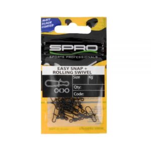 Spro Matt Black Easy Snap Rolling Swivel