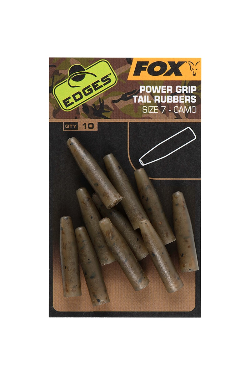 FOX EDGES™ CAMO POWERGRIP TAIL RUBBERS (SIZE 7)